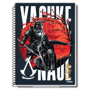 Imagem de Caderno Espiral Universitário Capa Dura 1 Matéria 80f Assassins Creed Credeal Estampa 4