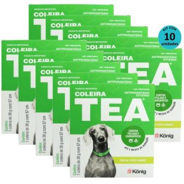 Imagem de Kit Coleira Contra Pulgas E Carrapatos TEA 327 Cães Grandes König 38g 