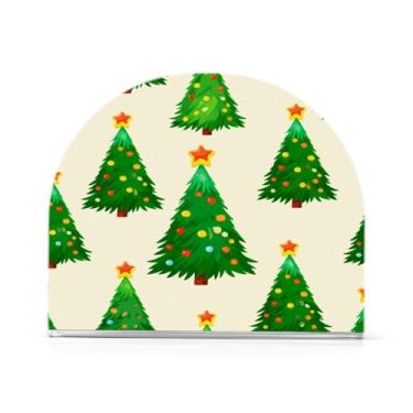 Imagem de Qilmy Bonito suporte de guardanapo de acrílico para árvore de Natal, porta-guardanapos para mesas cozinha restaurante decoração de casa, suporte decorativo moderno para guardanapos de coquetel de