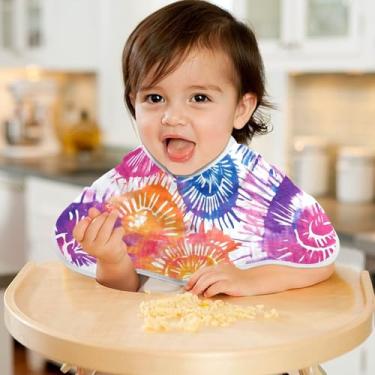 Imagem de CEBUGI Panos para Arrotar Musselina para Bebês 56 x 28 cm Toalhas de Bebê Absorventes Macias Coloridas Tie-dye Algodão Arrotar Trapos para Bebês Meninos e Meninas Pacote com 2