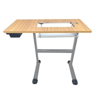 Imagem de Mesa Slim Cedro Com Pé Prata Completa Para Singer M3205 - Star Costura