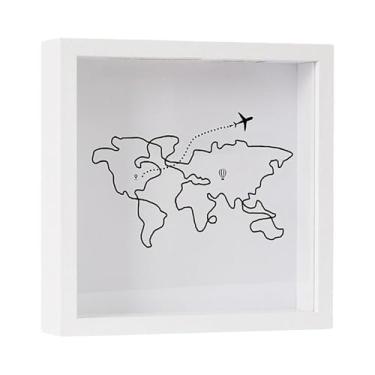 Imagem de Generic Caixa de recordações com moldura tipo caixa para ingressos de cinema, viagens, eventos esportivos e shows, Branco 29x29cm