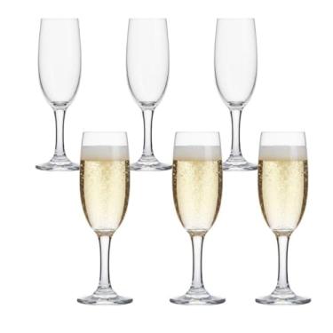 Imagem de Kit 6 TaçAs Champanhe Espumante Vidro Cristalino Moderno 190ml TaçAs PráTico E Elegante Ideal Para Salas De Estar E De Jantar