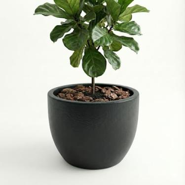 Imagem de Genérico Vaso Quadrado Decorativo para Uso Interno, GG, Cinza, Terracota/Barro, Texturizado com Relevo, Quadrado, Chão, Vaso de Plantas, 15x12x11 cm