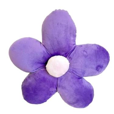 Imagem de Almofada Flor Margarida De Pelúcia Decoração sofá Quarto Sala 40x40cm(Roxo)