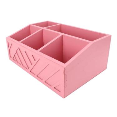 Imagem de Organizador de saquinhos de chá, caixa de armazenamento multifuncional de madeira para bancadas de cozinha, cápsulas de café, copos de papel, resistente, durável, design que (Rosa)