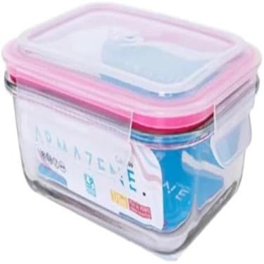 Imagem de Pote de vidro para armazenar alimentos com tampa de silicone,delicado