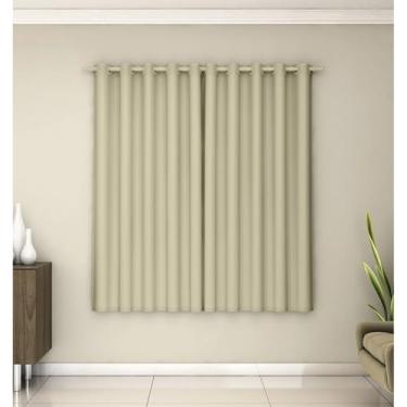 Imagem de Cortina Blackout PVC com Voil 2.80m x 1.80m - Bloqueio 100% de Luz + Translúcido, Impermeável e Privacidade, Ideal para Sala, Quarto e Escritório, Design Elegante e Prático (BEGE)