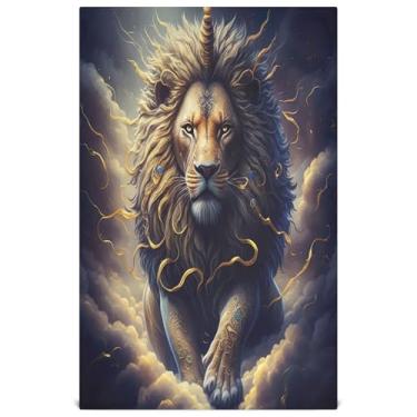 Imagem de Joisal Leão legal animal estético bonito toalha de prato toalha de chá de mão para cozinha panos decorativos panos de banho absorventes secagem rápida 45 x 71 cm, 6 pacotes