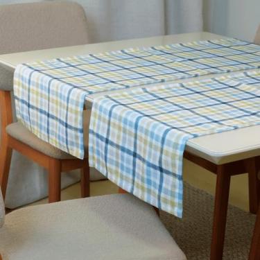 Imagem de Kit 2 Caminhos de Mesa Xadrez Piquenique Estampa Digital 4-100% Poliéster Microfibra, 130cm x 40cm. Macio e Resistente