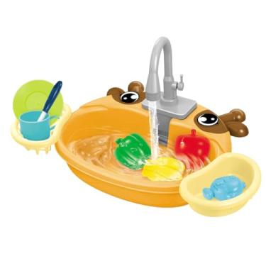 Imagem de Super Pia Infantil Lava Louça - Pia Educacional Para Crianças com Água de Verdade (Laranja)