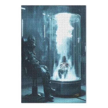 Imagem de Máscara de gás Futuristic Scientist Quebra-cabeça de 1000 peças para adultos, jogos de quebra-cabeça para adultos com letras nas costas