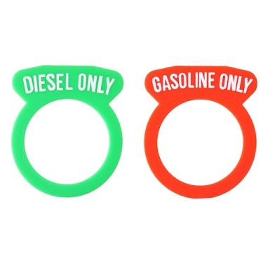 Imagem de Datanly 2 peças de anel de silicone para tampa de combustível diesel e gasolina com 4 peças de adesivos apenas para diesel e gasolina para tratores, latas de combustível, tampas de gás, tanque (cor