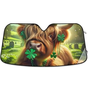 Imagem de Guarda-sol fofo animal engraçado personalizado para para-brisa de carro caminhão dobrável retrátil para-brisa automotivo proteção de para-sol M, 139,7 cm x 70,1 cm