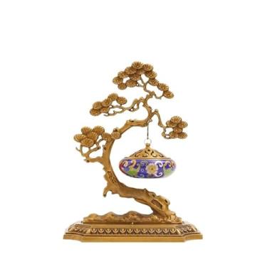 Imagem de porta-vara de incenso Queimador de incenso decorativo criativo em esmalte cobre para sala estar ou escritório(Dark blue)