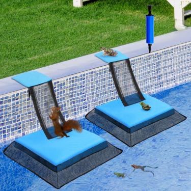 Imagem de Rampa de escape para animais de piscina, protetor de sapos para bichos de piscina, resgate para sapos, lagartos, patos, cobras, esquilos, esquilos, ratos, reduz acessórios de manutenção de piscina, (2