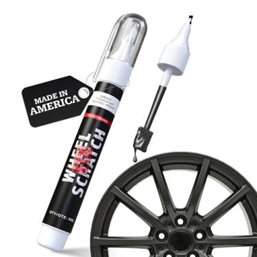 Imagem de Wheel Scratch Fix Tinta de retoque de aro cinza escuro acetinado, reparo de arranhões de roda de liga, reparo de erupção de freio, caneta de tinta de retoque de roda, removedor de arranhões de aro