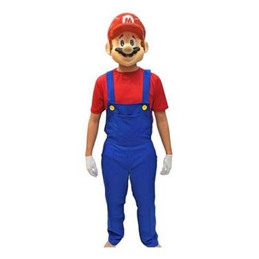 Imagem de Máscara Mario Bros + Fantasia,completa,novo,trenzinhos - PALHAÇARIA &A