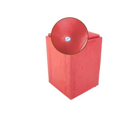 Imagem de Puff em Suede com Almofada – Puff Decorativo Confortável e Elegante para Sala, Quarto e(Rose Botão)