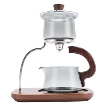 Imagem de Conjunto de bule de chá de vidro com tampa e suporte, filtro magnético de separação de água, fabricante de chá Kungfu para casa