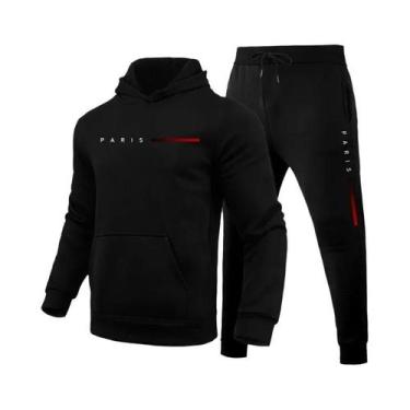 Imagem de Conjunto Esportivo Masculino Confortável Com Capuz, Calças De Moletom,
