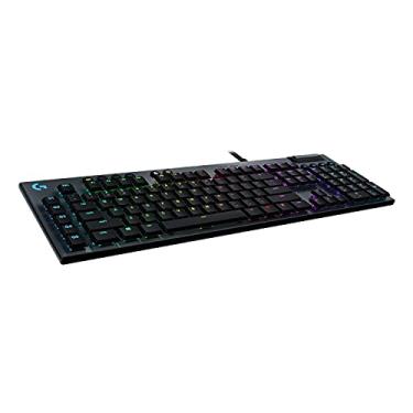 Imagem de Logitech G Teclado Mecânico Gamer G815 com RGB LIGHTSYNC, Teclas Programáveis, USB Passthrough, Controles de Mídia Dedicados, Design Ultrafino e Exclusivo Switch de Perfil Baixo GL Tactile, Preto