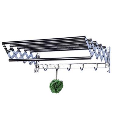 Imagem de A1DFDFGOQSFG Estante de secagem de roupas dobrável montado na parede, secador de parede extensível, arejador de roupas economizador de espaço cabide de lavanderia cabide ganchos de toalha para