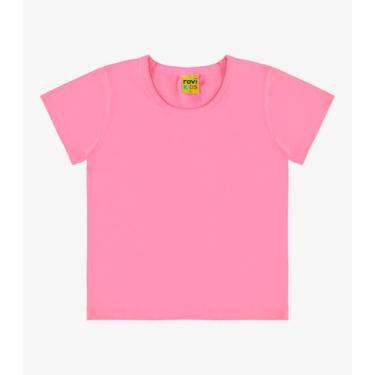Imagem de Blusa Básica Infantil Cotton Leve Rovi Kids Rosa, 3, Rosa
