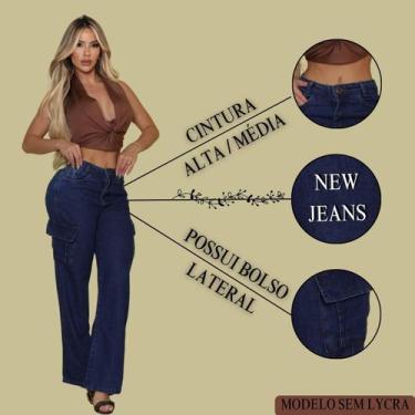 Imagem de Calça Jeans Cargo 100 Destroyer Com Caimento Wide Leg - Ss Jeans, Azul