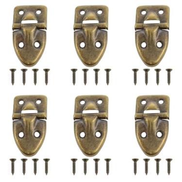 Imagem de Dsjnf Dobradiça de parada de bronze de 90 graus com parafusos, dobradiça decorativa de gabinete antiquada de 6 cm x 3,5 cm, aplicada a caixas de música, estojos de guitarra, armários de piano e outras