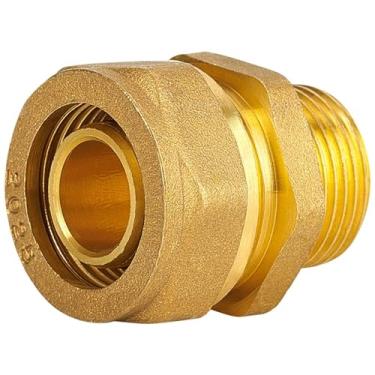 Imagem de TIOYW 1 peça de latão DN15 DN20 macho BSPP rosca reta Pex tubo 1216/1418/1620/2025/2632 acessórios para tubos de plástico de alumínio (1216,3/10.2 cm)