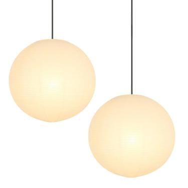 Imagem de Lanternas de papel, 2 peças, lanternas chinesas redondas grandes, 40,6 cm, candeeiro pendente dobrável, abajur de papel para pendurar em casa, sala de estar, quarto, abajur de teto, decoração de festa