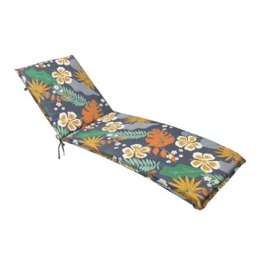 Imagem de Elehealthy Almofada de espreguiçadeira para ambientes externos 196 x 59 x 6 cm, almofadas de substituição à prova d'água para móveis de pátio ao ar livre, sala de piscina