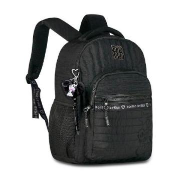 Imagem de Mochila rebecca bonbon de costas 17,5" ref rb27001, PRETO