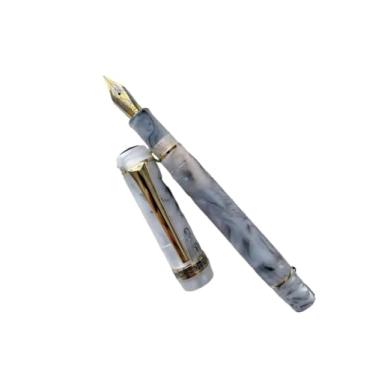 Imagem de ONECMN Caneta-tinteiro acrílica limão ponta longa faca bonita mármore âmbar caneta de tinta escrita escritório negócios novo (28)