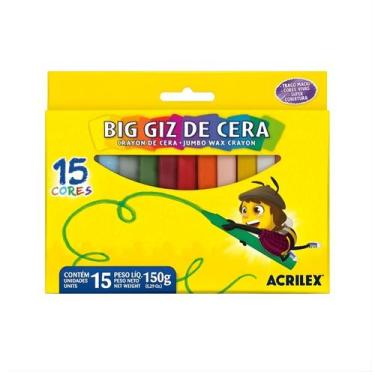 Imagem de Big Giz de Cera Gizão Jumbo 15 Cores - Acrilex