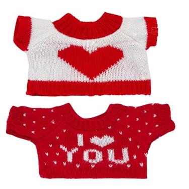 Imagem de 2 peças fantasia de porquinho-da-índia suéter de malha roupas furão 10 cm roupas de coelho para cachorro roupa de animal pequeno (tamanho único, dia dos namorados)