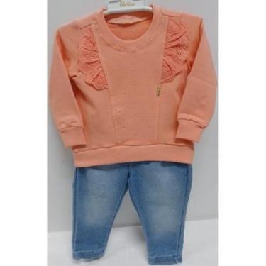 Imagem de Conjunto Longo Bebê Menina Paraiso Calça Jeans Inverno 14649-Feminino