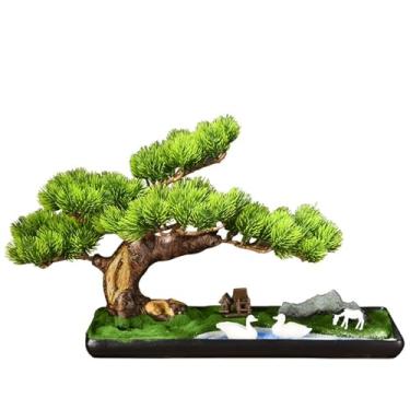 Imagem de Plantas falsas, árvore de bonsai artificial com vaso, decoração criativa, decoração criativa de pinheiro falso