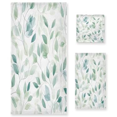 Imagem de xigua Conjunto de toalhas de banheiro de folhas coloridas absorvente macio toalha de banho de 3 peças toalha de mão toalhas decorativas para banheiro, academia, hotel, praia, piscina