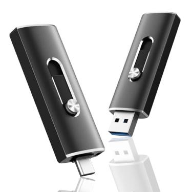 Imagem de LINTYLE Pen drive USB C de 256 GB Dual USB 3.1 tipo C e USB A, cartão de memória USB-C 2 em 1 de 140 MB/s para iPhone 15/16/17, telefone Android, tablet, MacBook, computador – preto (pacote com 1)