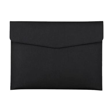 Imagem de Pasta organizadora de arquivos A4, material escolar e de escritório, bolsa de armazenamento, bolsa de documentos de couro sintético, bolsa de informações de negócios, material de escritório (preto)