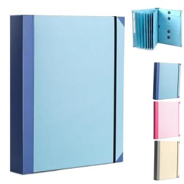 Imagem de Pasta de arquivo sanfonada com compartimentos, arquivo de letras, pasta de escritório (azul)