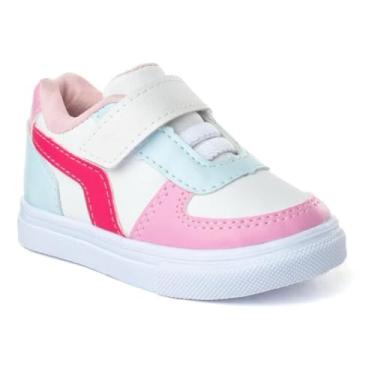 Imagem de Tênis Infantil Menina e Menino Casual Do 20 Ao 27 Confortável Macio E Antiderrapante Para Uso Prolongado Não Machuca o Pé (Rosa e Azul, BR, Criança de 1 a 3 anos, Numérico, 21)