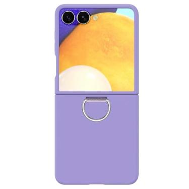Imagem de Brcshop: Capa Protetora para o Samsung Galaxy Z Flip 7 Antichoque com Anel (Ring Holder) - Proteção Contra Quedas e Compatível com Carregamento Sem Fio | Cor: Lilás