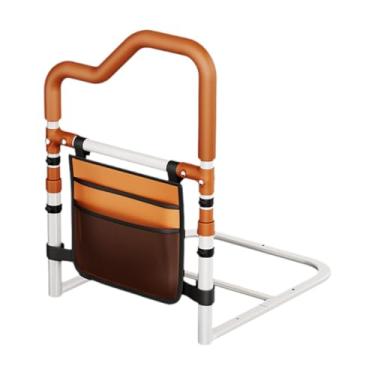 Imagem de KiBcsLic Grades de proteção para cama de idosos com bolso de armazenamento, resistentes e duráveis, evitam quedas, barra de apoio estável e altura ajustável.