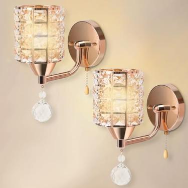 Imagem de 2 Pecas Arandela de Parede, Arandelas de Parede Dourado Decorativa Luxo Moderna Cristal, Luminaria de Parede, Luminária de Parede, Arandelas, Arandela Interna, Luminaria Parede, Arandela Quarto