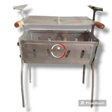 Imagem de Churrasqueira de alumínio desmontável alta grande + linha PREMIUM - At