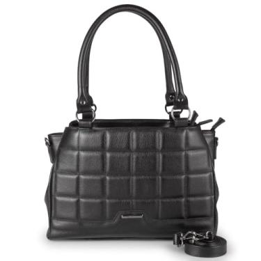 Imagem de Bolsa Feminina Média Ombro Matelasse Couro (PRETO)