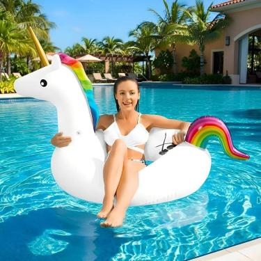 Imagem de Boia Unicórnio Grande Para Adulto E Criança Piscina 90Cm